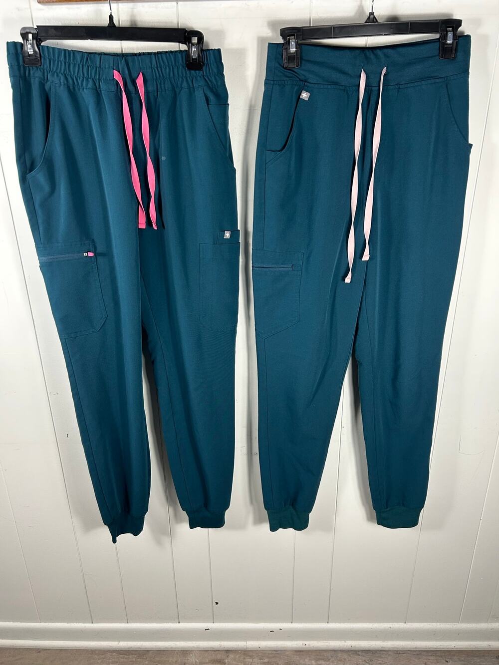 FIGS SCRUBS 2 Pair of Dark Aqua Joggers scrub Pants only. Size Small Tall